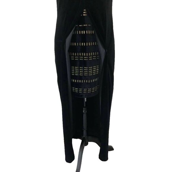 JOSEPH RIBKOFF Black Velvet Maxi Evening Dress Gown Size 10 w/ Inner Skirt - Picture 2 of 7